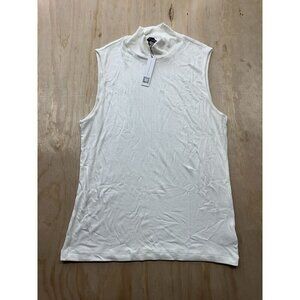 Sanctuary Women’s Mock Neck Sleeveless Sweater Rayon Ivory XXL‎